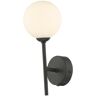 DAR LIGHTING Dar cohen - Aplique de pared negro mate con cristal opalino, 1x G9