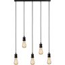 Calla - Lámpara de Techo 230V E27 Vintage 5 Luces - Negro Mate - CALVI5BMB - Knightsbridge