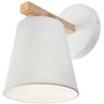 LAMKUR LIGHTING Lamkur Ellie Lámpara de Pared Dome, Pantalla de Tela, Blanco, 1x E27