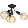 Lamkur Lighting - Lamkur Viggo Plafón Multi Arm Semi Empotrado Negro, 4x E27