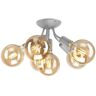 LAMKUR LIGHTING Lamkur Viggo Plafón Multi Brazo Semi Empotrado Plata, 6x E27