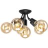 LAMKUR LIGHTING Lamkur Viggo Plafón Multibrazo Semi Empotrado Negro, 6x E27