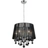 Italux - Lámpara colgante de cristal Cornelia Chrome, negro