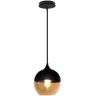 AXHUP Lámpara Colgante, Moderno Lámpara de Techo con Pantalla de Vidrio, Iluminación Edison E27 para Dormitorio Cocina Comedor Negro et ámbar - Redondo 20cm