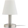 Lindby - Lámpara de mesa 'Hanno' (Moderno) en Blanco hecho de Textura, Tela, Tejido, Seda e.o. para Dormitorio (1 llama, E14) de lámpara de mesa