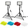 Hengmei - Lámparas de oficina Lámpara de vídeo led regulable, usb, 10 w, con trípode ajustable, filtro de color para YouTube Studio