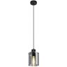 Lindby - Lámpara colgante 'Kourtney' (Moderno) en Negro hecho de Metal e.o. para Salón & Comedor (1 llama, E27) de lámpara colgante de vidrio,