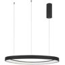 Austin Lámpara de techo colgante led integrada de 65 cm, regulable, aluminio negro arena y led acrílico, 48 w, 2400 lm, 3000 k - Merano