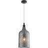 Francisco Dome Lámpara de Techo Suspendida Vidrio Gris Ahumado Metal Negro Mate led E27 - Merano