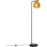 Diseño Lámpara de pie de diseño negra con cristal dorado - Bert Vidrio /Acero Alargada Adecuado para led Max. 1 x 40 Watt - Oro/Latón - Qazqa