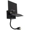 Moderno Aplique moderno negro 2 luces usb brazo flexible - flero Acero Rectangular Incluye led Max. 1 x 1 Watt - Negro - Qazqa