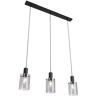 Moderno Lámpara colgante negra cristal ahumado 3-luces - vidra Vidrio /Acero Alargada Adecuado para led Max. 3 x 40 Watt - Negro - Qazqa