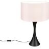 TRIO LIGHTING Trio Sabia Lámpara de mesa moderna de 40 cm con pantalla redonda negro mate