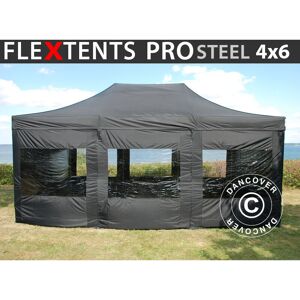DANCOVER Carpa Plegable Carpa Rapida Flextents Pro Steel 4x6m Negro, Incl. DANCOVER Carpa Plegable Carpa Rapida Flextents Pro Steel 4x6m Negro, Incl.