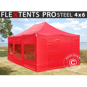 DANCOVER Carpa Plegable Carpa Rapida Flextents Pro Steel 4x6m Rojo, Incl. DANCOVER Carpa Plegable Carpa Rapida Flextents Pro Steel 4x6m Rojo, Incl.