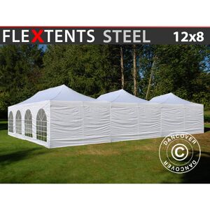 DANCOVER Carpa Plegable Carpa Rapida Flextents® Steel 12x8m Blanco, DANCOVER Carpa Plegable Carpa Rapida Flextents® Steel 12x8m Blanco,