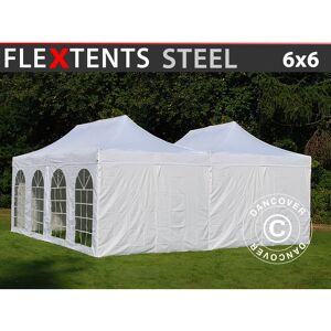 DANCOVER Carpa Plegable Carpa Rapida Flextents Steel 6x6m Blanco, DANCOVER Carpa Plegable Carpa Rapida Flextents Steel 6x6m Blanco,