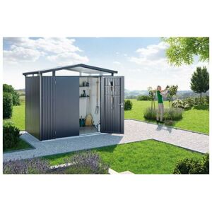 Biohort - Caseta Cobertizo Metalica Panorama P2 Color Gris Oscuro Metalizado Doble Puerta Biohort - Caseta Cobertizo Metalica Panorama P2 Color Gris Oscuro Metalizado Doble Puerta