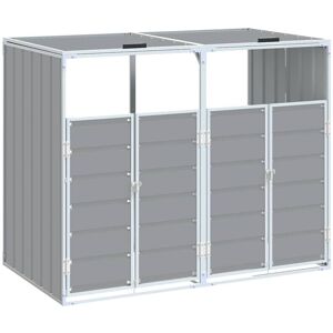 Cobertizo Contenedores Dobles Basura Acero Gris 144x81x113 Cm Vidaxl Cobertizo Contenedores Dobles Basura Acero Gris 144x81x113 Cm Vidaxl