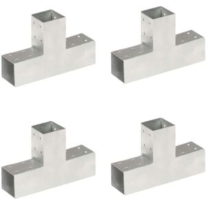 Vidaxl - Conectores De Postes En T 4 Uds Metal Galvanizado 71x71 Mm Vidaxl - Conectores De Postes En T 4 Uds Metal Galvanizado 71x71 Mm