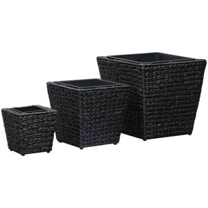 Vidaxl - Conjunto De Arriates 3 Piezas Jacinto De Agua Negro Vidaxl - Conjunto De Arriates 3 Piezas Jacinto De Agua Negro
