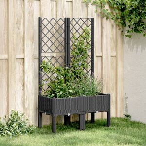 Jardinera Con Enrejado Pp Negro 80x40x142 Cm Vidaxl Jardinera Con Enrejado Pp Negro 80x40x142 Cm Vidaxl