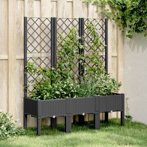 Jardinera Con Enrejado Pp Negro 120x40x142 Cm Vidaxl Jardinera Con Enrejado Pp Negro 120x40x142 Cm Vidaxl