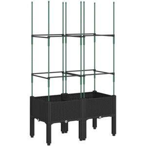 Jardinera Con Enrejado Pp Negro 80x40x142,5 Cm Vidaxl Jardinera Con Enrejado Pp Negro 80x40x142,5 Cm Vidaxl