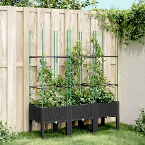 Jardinera Con Enrejado Pp Negro 120x40x142,5 Cm Vidaxl Jardinera Con Enrejado Pp Negro 120x40x142,5 Cm Vidaxl