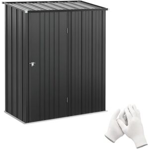 Cobertizo De Jardín Exterior Metálica 1,34 M² 161,5x94,5x196 Cm Con 1 Puerta Y Cerradura Para Almacenamiento De Herramientas Negro Carbón - Outsunny Cobertizo De Jardín Exterior Metálica 1,34 M² 161,5x94,5x196 Cm Con 1 Puerta Y Cerradura Para Almacenamiento De Herramientas Negro Carbón - Outsunny