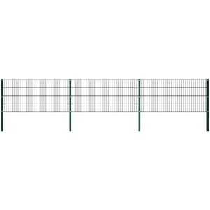 Vidaxl - Panel De Valla Con Postes De Hierro 522x80 Cm Verde Vidaxl - Panel De Valla Con Postes De Hierro 522x80 Cm Verde