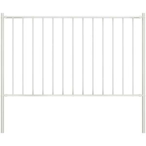 Panel De Valla Con Postes De Acero Con Recubrimiento En Polvo, 1,81 X 0,75 M, Blanco Vidaxl Panel De Valla Con Postes De Acero Con Recubrimiento En Polvo, 1,81 X 0,75 M, Blanco Vidaxl