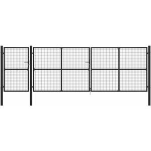 Vidaxl - Puerta De Jardín De Acero Gris Antracita 500x150 Cm Vidaxl - Puerta De Jardín De Acero Gris Antracita 500x150 Cm