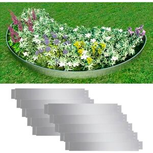 vidaXL Conjunto de Bordes de Jardín de Acero Galvanizado - 10 piezas vidaXL Conjunto de Bordes de Jardín de Acero Galvanizado - 10 piezas
