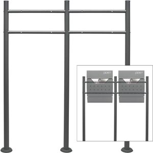 Wiltec - Soporte Universal Para 2 Buzones Hecho En Acero Revestimiento En Polvo Color Antracita Para Instalación Independiente, Diseño Moderno Y Minimalista Wiltec - Soporte Universal Para 2 Buzones Hecho En Acero Revestimiento En Polvo Color Antracita Para Instalación Independiente, Diseño Moderno Y Minimalista