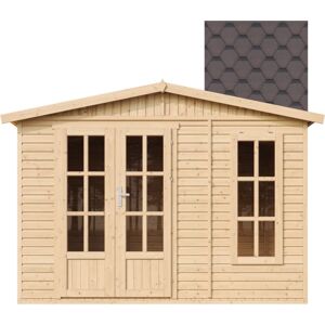 Caseta De Jardín De Madera De 6 M2 - Cobertizo Jardin Exterior Con Suelo, Ventana, Puerta Doble - Cabaña De Jardín Para Trabajar En Casa - Con Tejas Bituminosas Marrón Timbela M334fb+h334fbbrown Caseta De Jardín De Madera De 6 M2 - Cobertizo Jardin Exterior Con Suelo, Ventana, Puerta Doble - Cabaña De Jardín Para Trabajar En Casa - Con Tejas Bituminosas Marrón Timbela M334fb+h334fbbrown