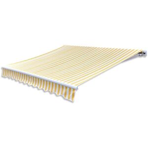 Vidaxl - Toldo Plegable Motorizado 400 Cm Amarillo Y Blanco Vidaxl - Toldo Plegable Motorizado 400 Cm Amarillo Y Blanco
