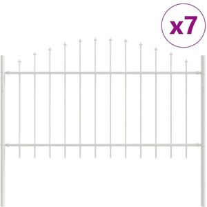 Valla de jardín Vidaxl - Ajustable, Blanco, Acero, 11.9x1m Valla de jardín Vidaxl - Ajustable, Blanco, Acero, 11.9x1m