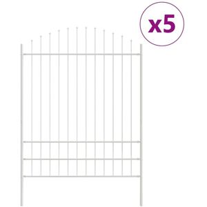 Valla de Jardín Blanca con Arco 8,5x2 m de Acero VidaXL Valla de Jardín Blanca con Arco 8,5x2 m de Acero VidaXL