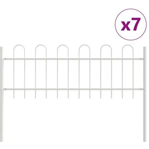 Valla de Jardín Blanca 11,9x0,6 m Acero vidaXL Valla de Jardín Blanca 11,9x0,6 m Acero vidaXL