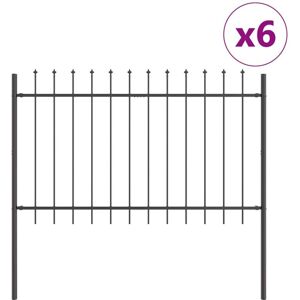 Vidaxl - Cerca de Jardín con Punta de Lanza Gris 10,2x1,2 m Acero Vidaxl - Cerca de Jardín con Punta de Lanza Gris 10,2x1,2 m Acero