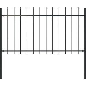 Valla De Jardín Con Punta De Lanza De Acero 181x100 Cm Negra Vidaxl Valla De Jardín Con Punta De Lanza De Acero 181x100 Cm Negra Vidaxl