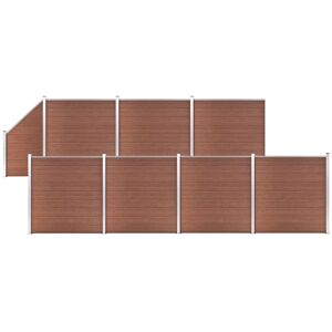Vidaxl - Set De Valla 7 Cuadradas + 1 Oblicua Wpc Marrón 1311x186 Cm Vidaxl - Set De Valla 7 Cuadradas + 1 Oblicua Wpc Marrón 1311x186 Cm