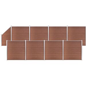 Vidaxl - Set De Valla 8 Cuadradas + 1 Oblicua Wpc Marrón 1484x186 Cm Vidaxl - Set De Valla 8 Cuadradas + 1 Oblicua Wpc Marrón 1484x186 Cm