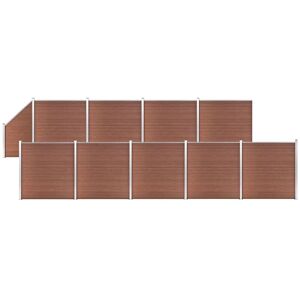 Set De Valla 9 Cuadradas + 1 Oblicua Wpc Marrón 1657x186 Cm Vidaxl Set De Valla 9 Cuadradas + 1 Oblicua Wpc Marrón 1657x186 Cm Vidaxl