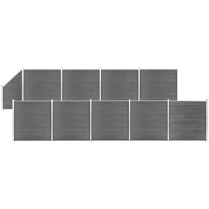 Vidaxl - Set De Valla 9 Cuadradas + 1 Oblicua Wpc Gris 1657x186 Cm Vidaxl - Set De Valla 9 Cuadradas + 1 Oblicua Wpc Gris 1657x186 Cm