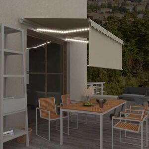 Toldo Retráctil VidaXL Crema 3x2,5 m con Luz LED Toldo Retráctil VidaXL Crema 3x2,5 m con Luz LED