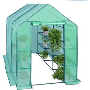 Invernadero De Jardín Con Niveles Para Plantas 143x73x195 Cm Invernadero Tipo Caseta De Jardín Cultivos Flores Tomates Y Verduras Verde - Woltu Invernadero De Jardín Con Niveles Para Plantas 143x73x195 Cm Invernadero Tipo Caseta De Jardín Cultivos Flores Tomates Y Verduras Verde - Woltu