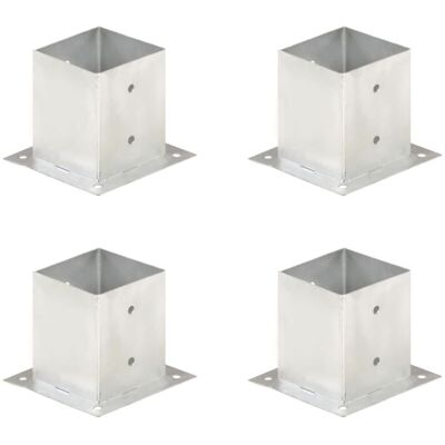 Vidaxl - Anclajes Para Postes 4 Unidades Metal Galvanizado 121 Mm Vidaxl - Anclajes Para Postes 4 Unidades Metal Galvanizado 121 Mm