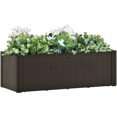 Arriate Con Sistema De Riego Automático Moca 100x43x33 Cm Vidaxl Arriate Con Sistema De Riego Automático Moca 100x43x33 Cm Vidaxl